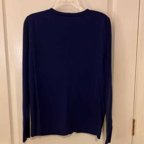 Cotton royal blue cardigan sweater, size 16 - Picture 4 of 4